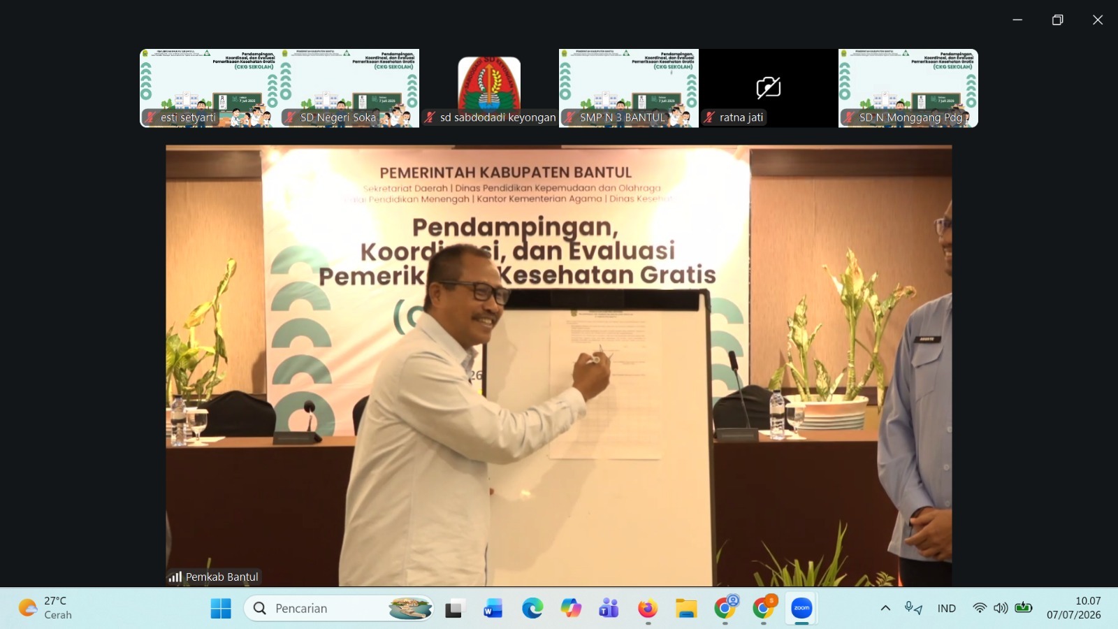 Koordinator UKS MTsN 9 Bantul Ikuti Pendampingan CKG Sekolah 2026